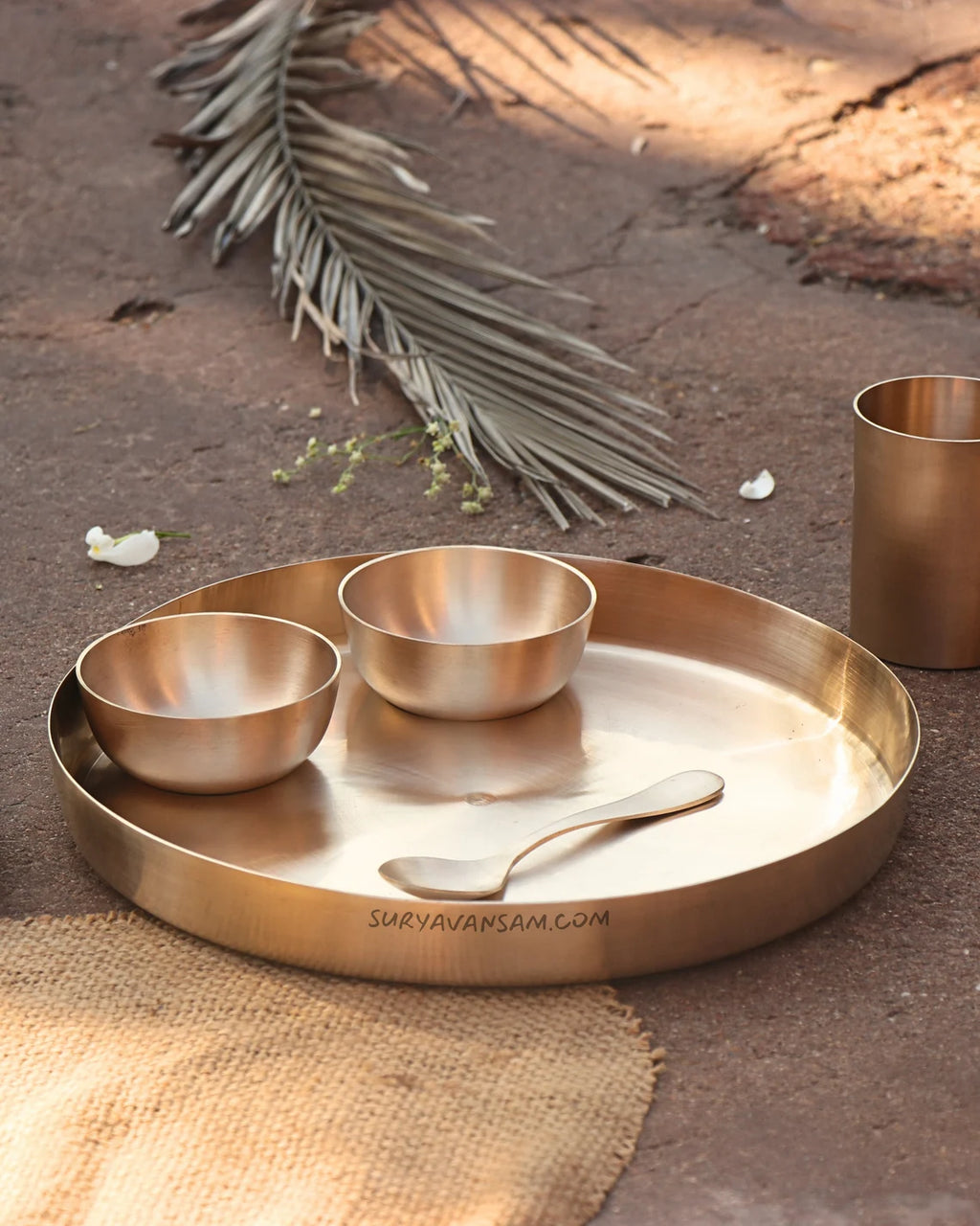 Premium Handcrafted Bronze Dinner Set (Traditional Thali Set)